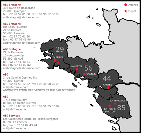 ABI Bretagne, ABI, ABI Services, Administration des Ventes et Bureau d'Etudes